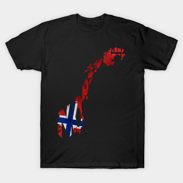 Norway Typo Map T-Shirt by inspirowl